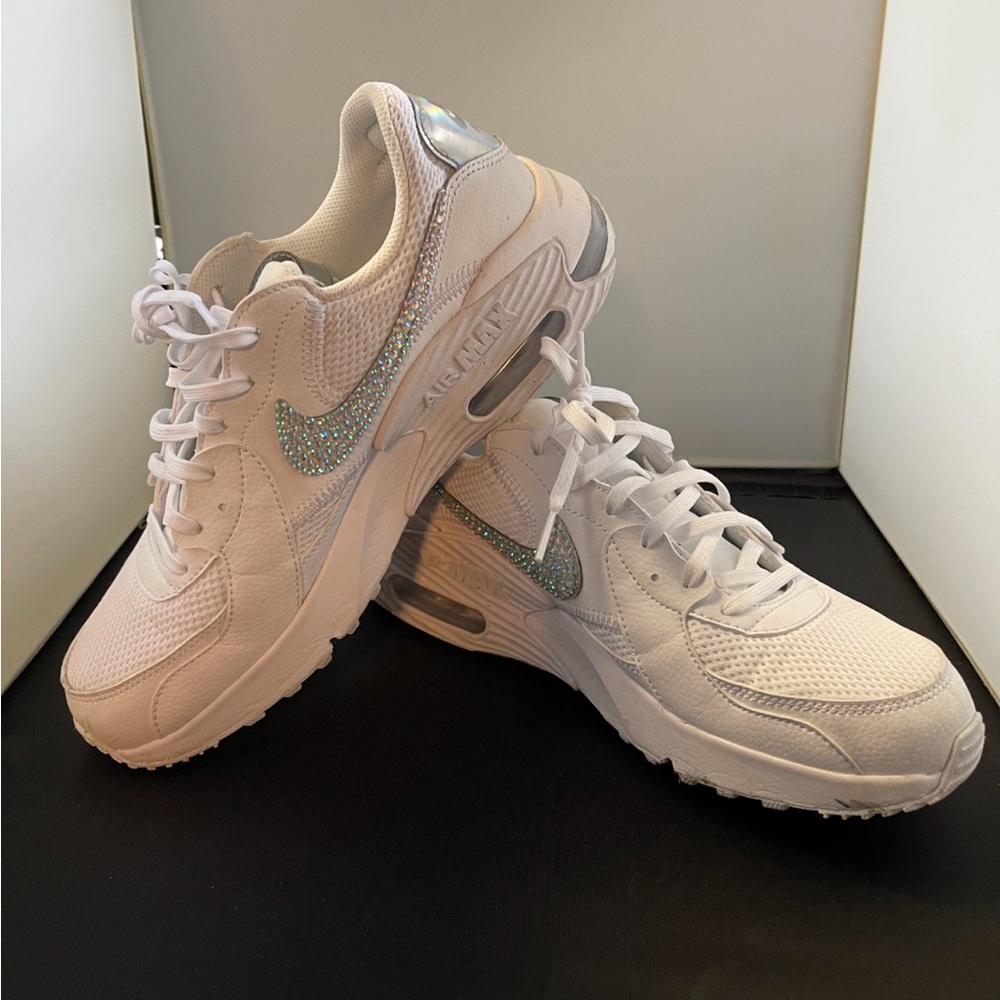 Blinged Nike Air Max White Sneakers